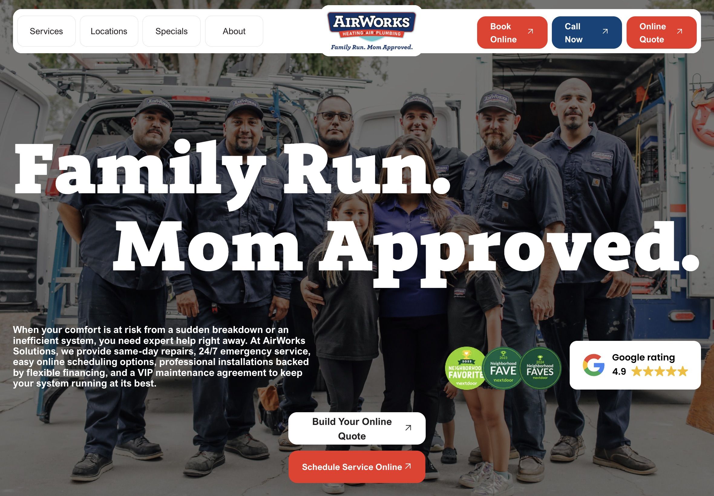 AirWorks website example
