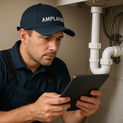 Amplafide Plumbing Tech Inspecting Ipad.png