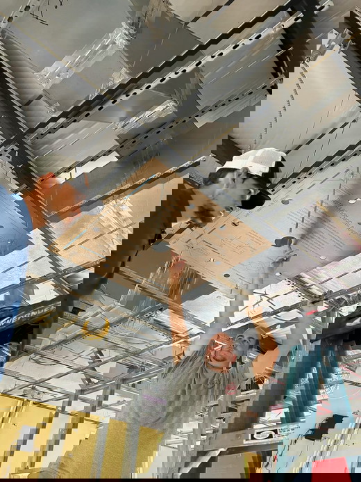 Installing new ductwork in a commercial ceiling..jpg