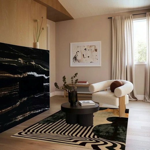 Maia Homes - Black and Gold Striped Hand Tufted.jpg