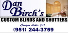 Dan Birch's Custom Blinds & Shutters logo